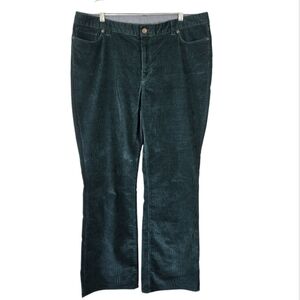 Vintage L.L. Bean Favorite Fit Dark Green Boot Cut Corduroy Pants Plus Size 18T